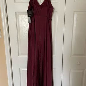 Lulus long maroon dress.